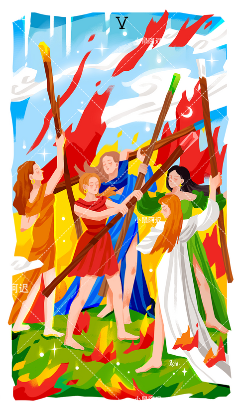 Sleepwalker's Tarot – Five of Wands
