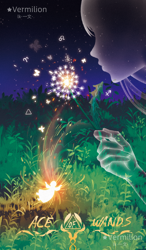 Starlit Gleanings Tarot – Ace of Wands