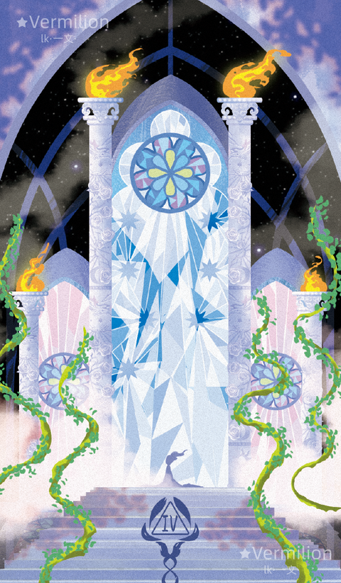 Starlit Gleanings Tarot – Four of Wands