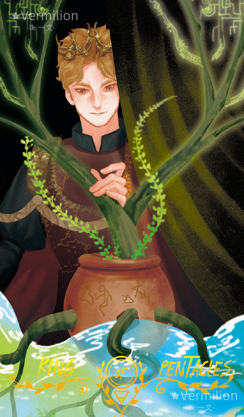 Starlit Gleanings Tarot – King of Pentacles