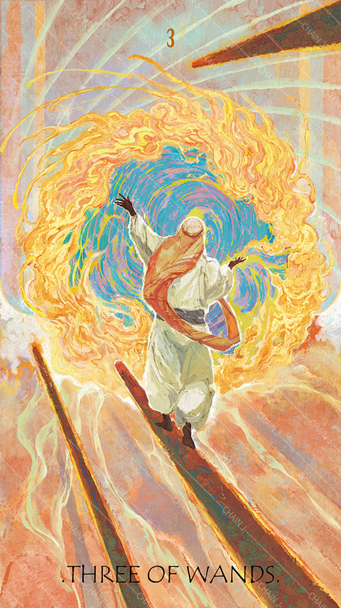 The Whisper of Stars and Garden Tarot – Three of Wands
