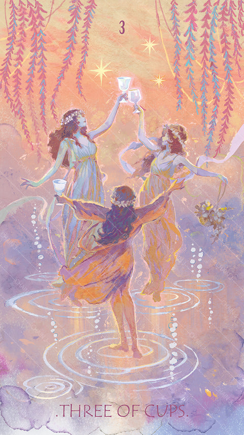 The Whisper of Stars and Garden Tarot – Three of Cups