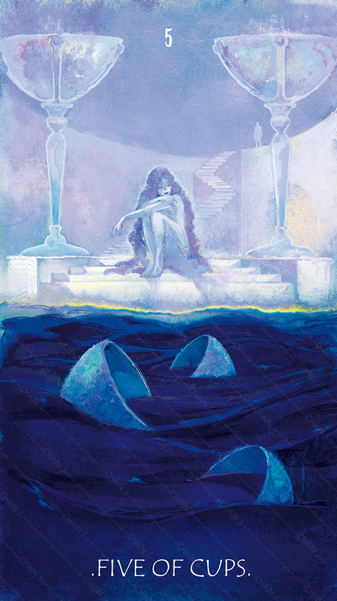 The Whisper of Stars and Garden Tarot – Five of Cups