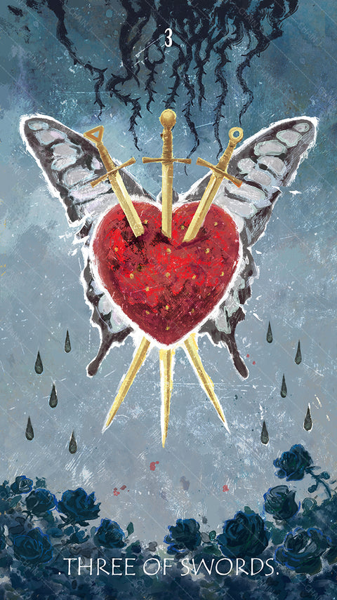 The Whisper of Stars and Garden Tarot – Three of Swords