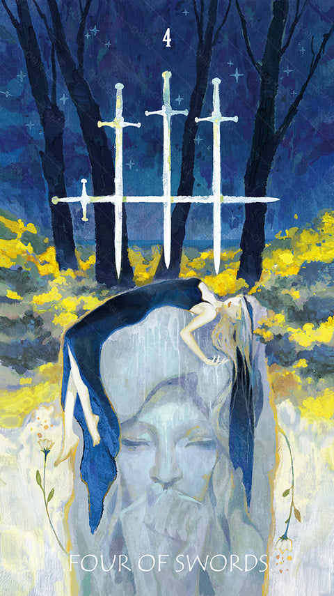 The Whisper of Stars and Garden Tarot – Four of Swords