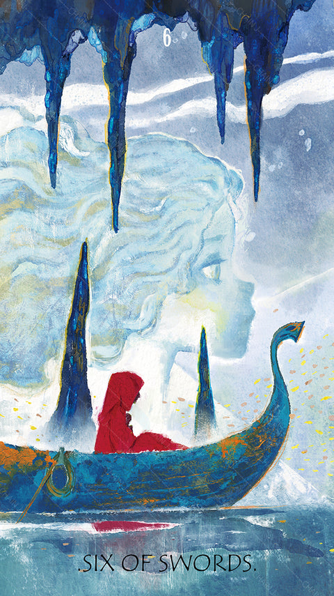 The Whisper of Stars and Garden Tarot – Six of Swords