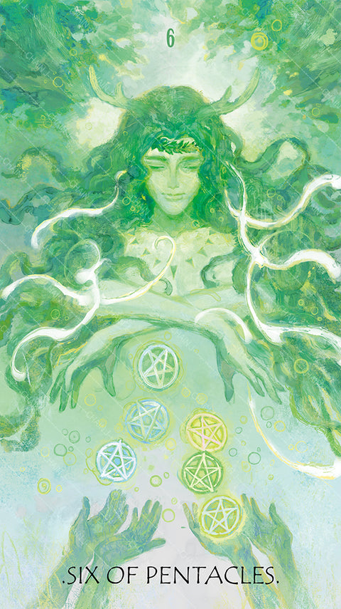 The Whisper of Stars and Garden Tarot – Six of Pentacles