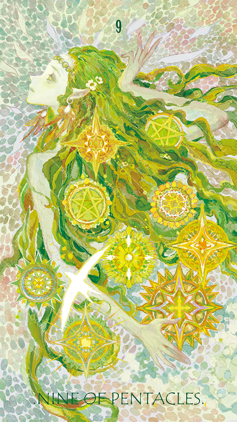 The Whisper of Stars and Garden Tarot – Nine of Pentacles