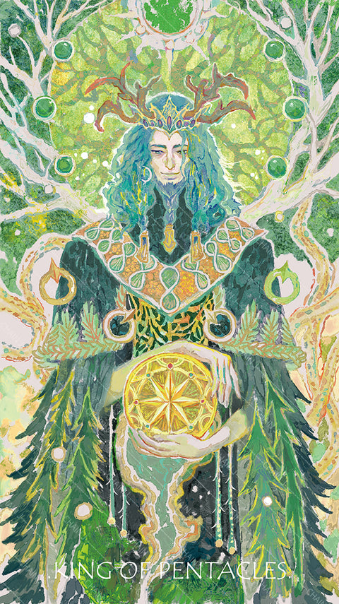 The Whisper of Stars and Garden Tarot – King of Pentacles