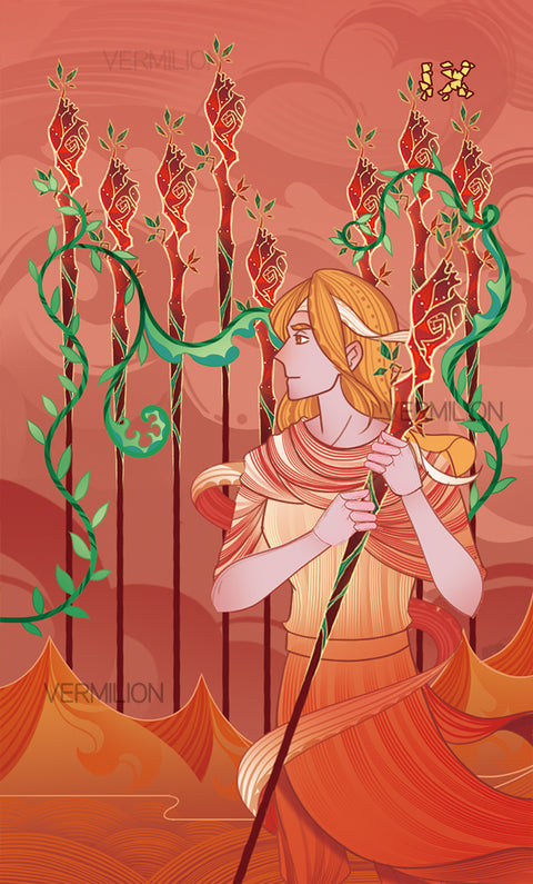 Unnamed Tarot – Nine of Wands