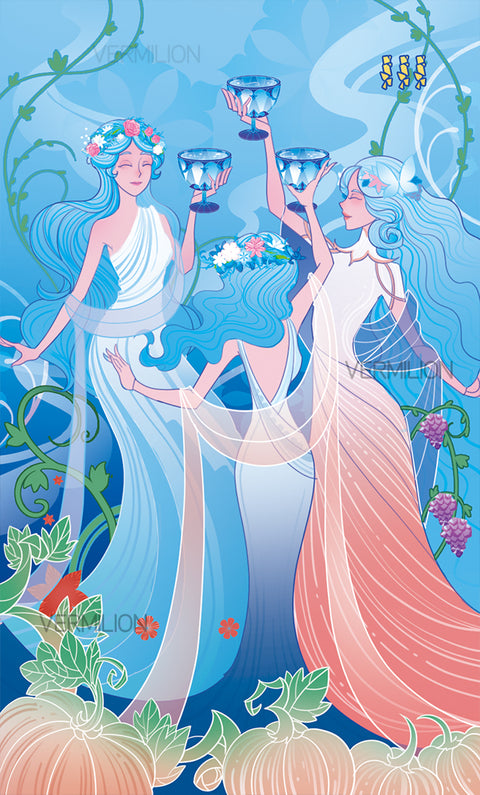 Unnamed Tarot – Three of Cups