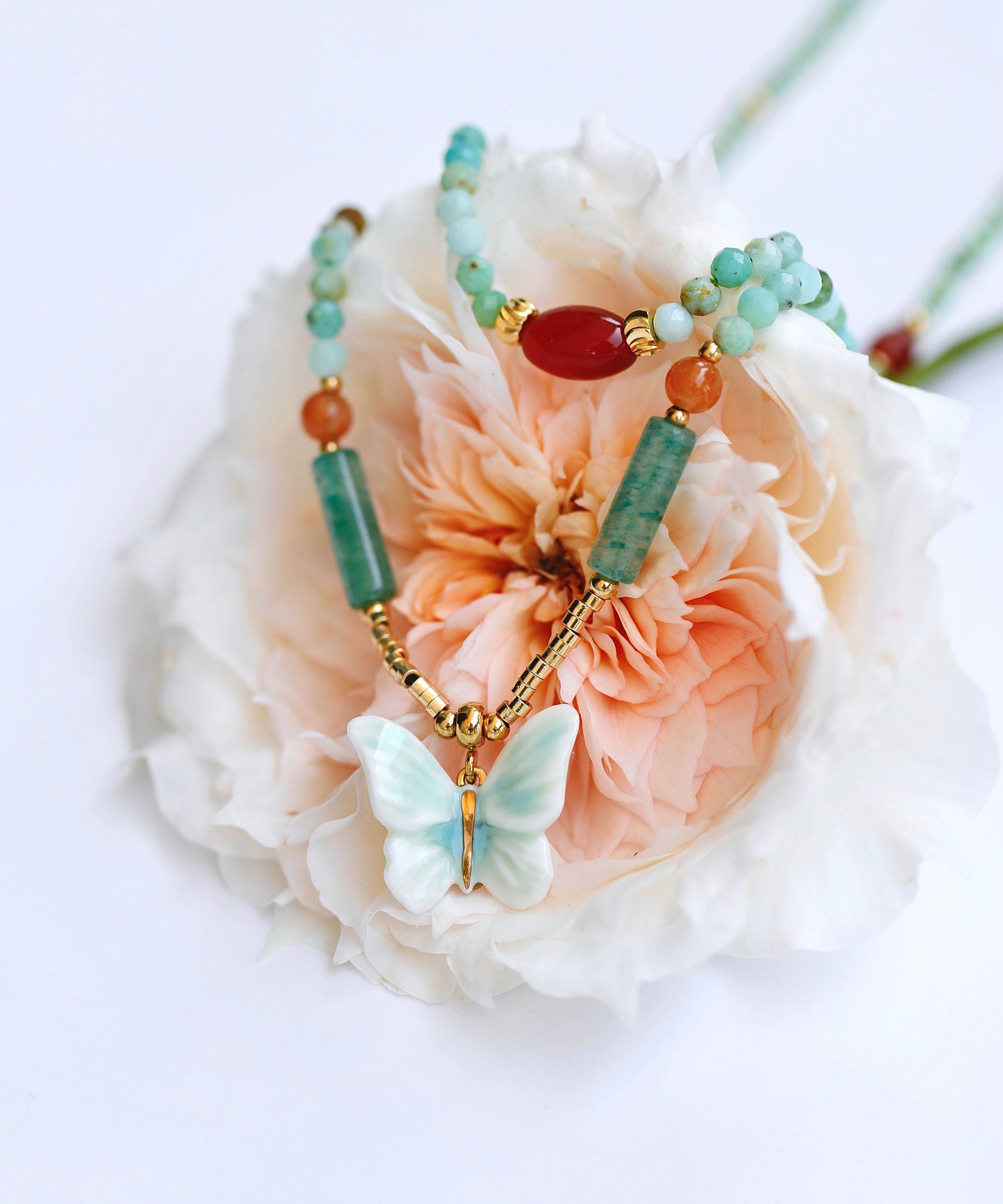 YIHE Ceramic Necklace "Buddha's Butterfly"