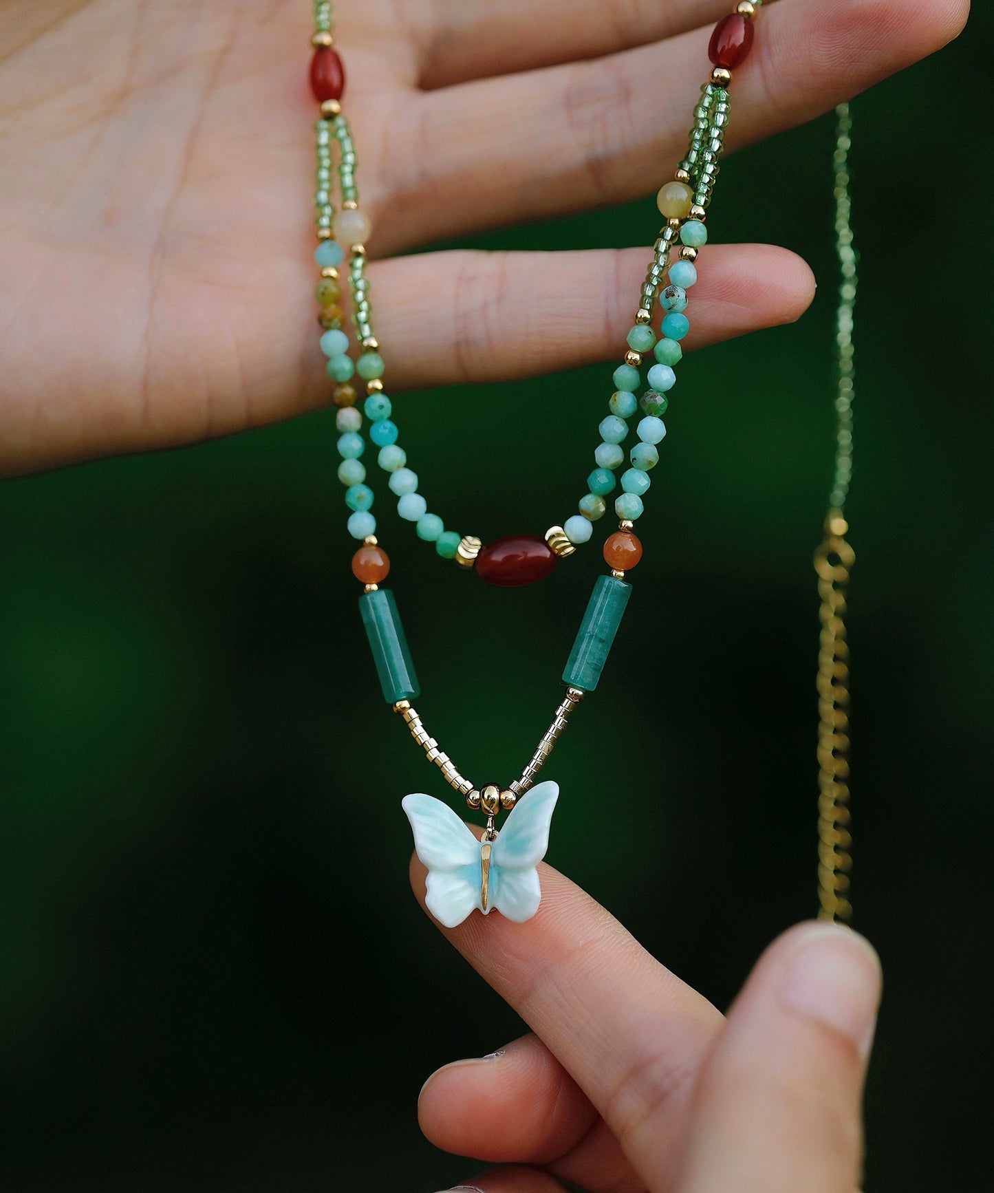YIHE Ceramic Necklace "Buddha's Butterfly"