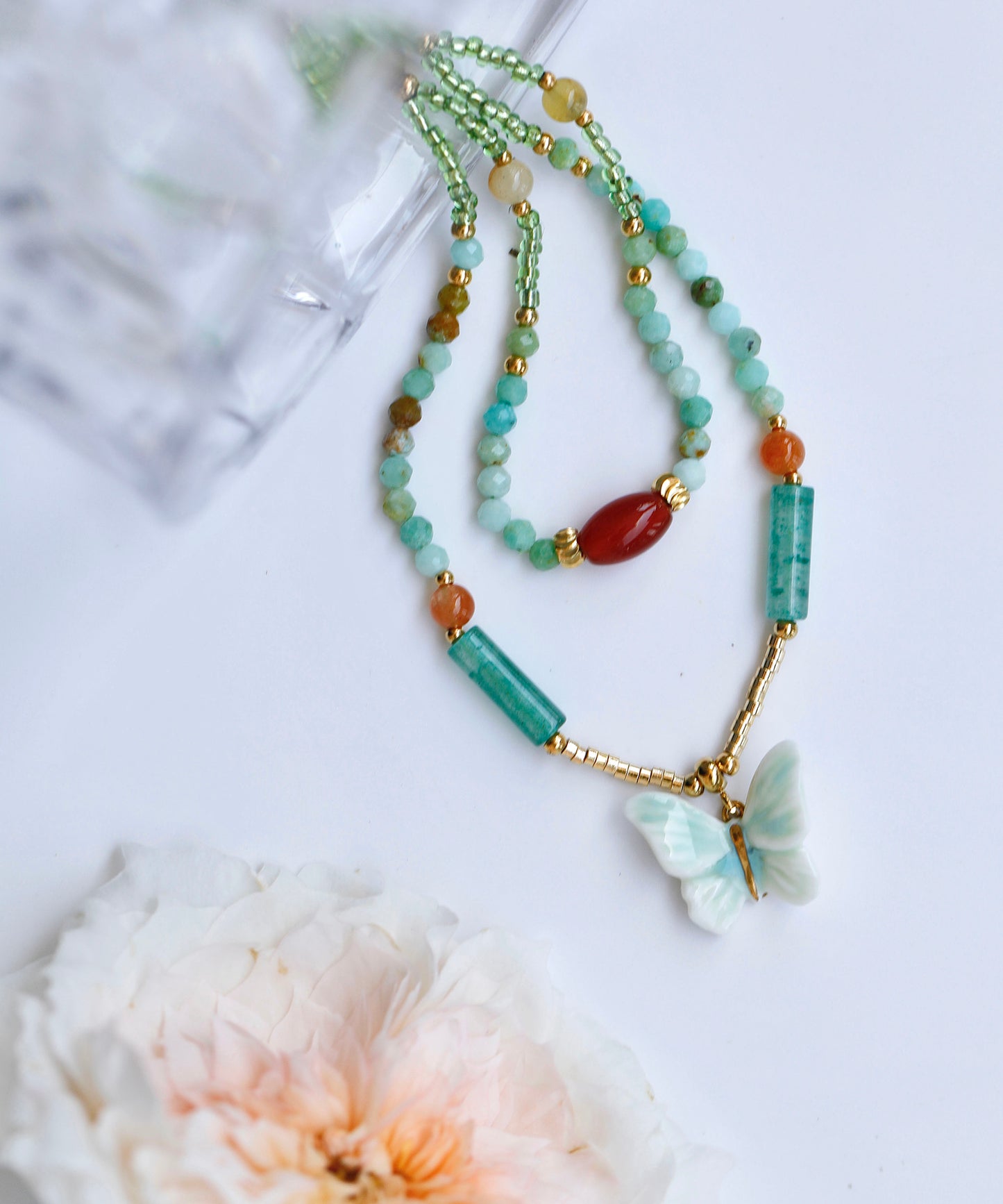 YIHE Ceramic Necklace "Buddha's Butterfly"