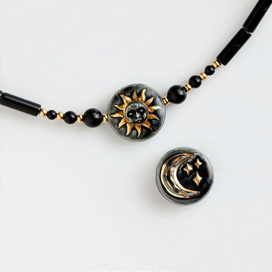 YIHE Ceramic Necklace "Sun, Moon, Star"