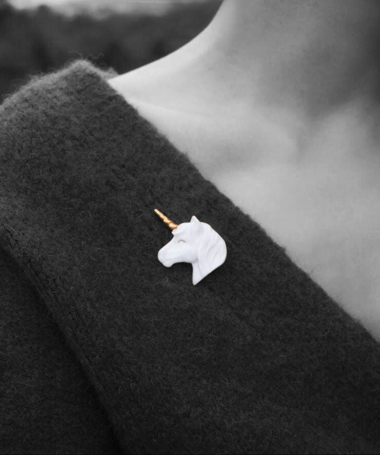 YIHE Ceramic Brooches "Unicorn"