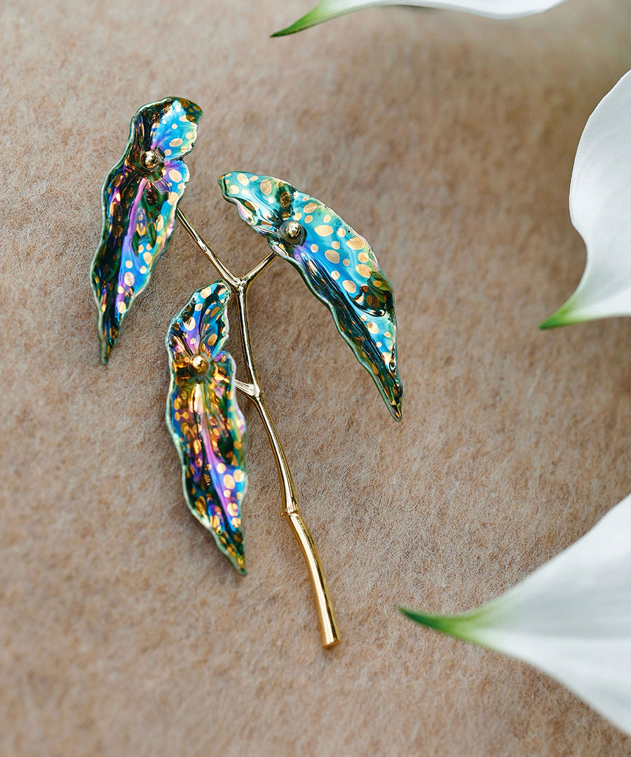 YIHE Ceramic Brooches "Begonia"