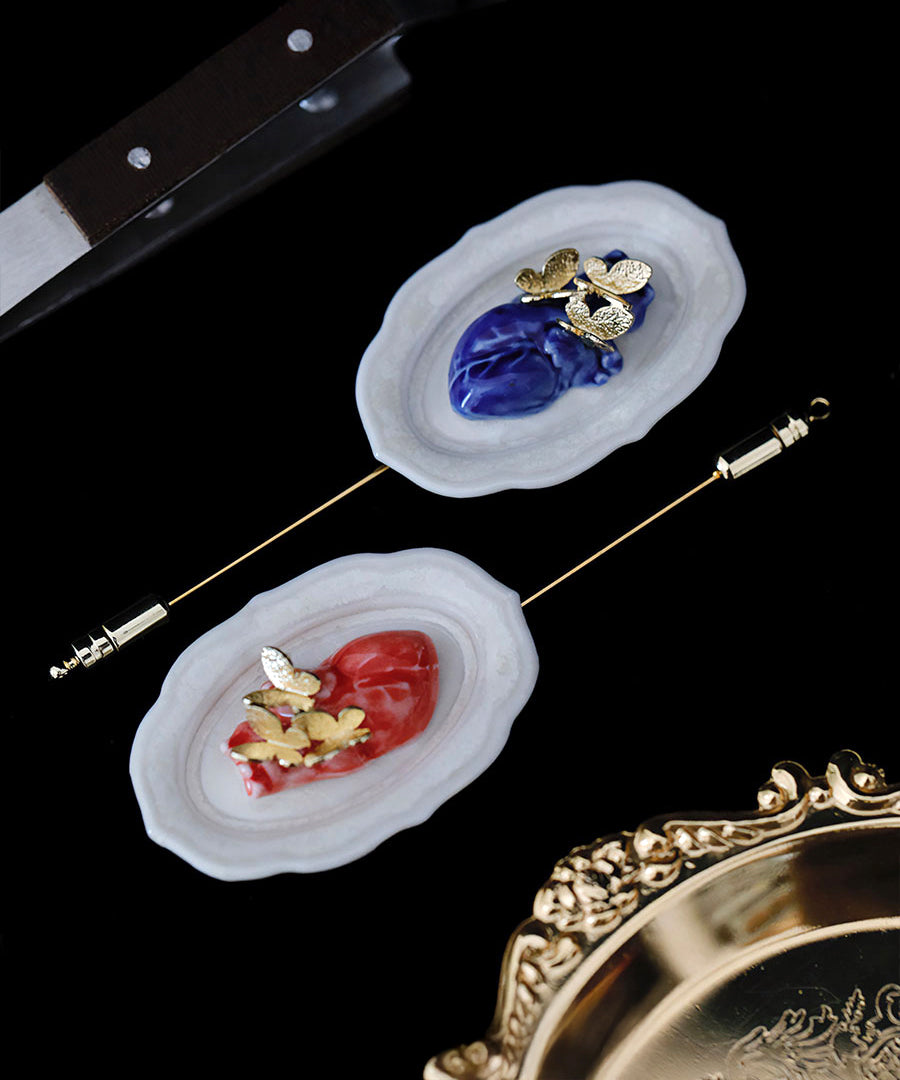 YIHE Ceramic Brooches "The Devil's Dinner"
