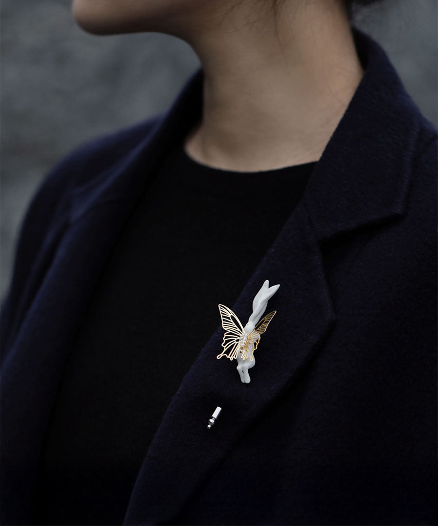 YIHE Ceramic Brooches "Rabbit"