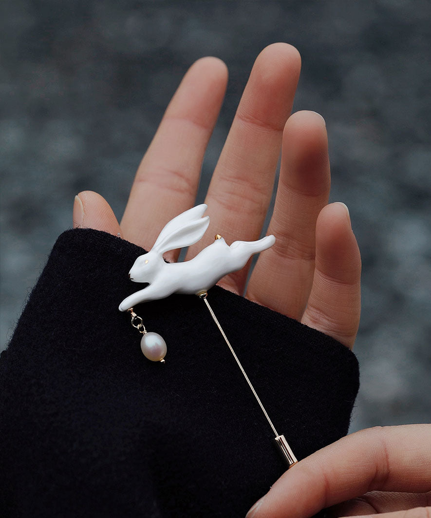 YIHE Ceramic Brooches "Rabbit"