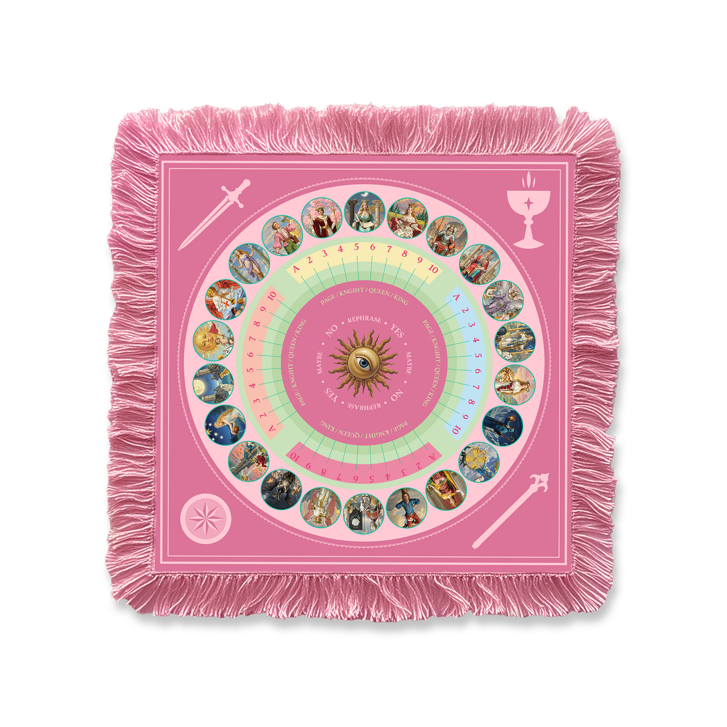 Renaissance Fantasy Tarot Cloth "Oracle Wheel"