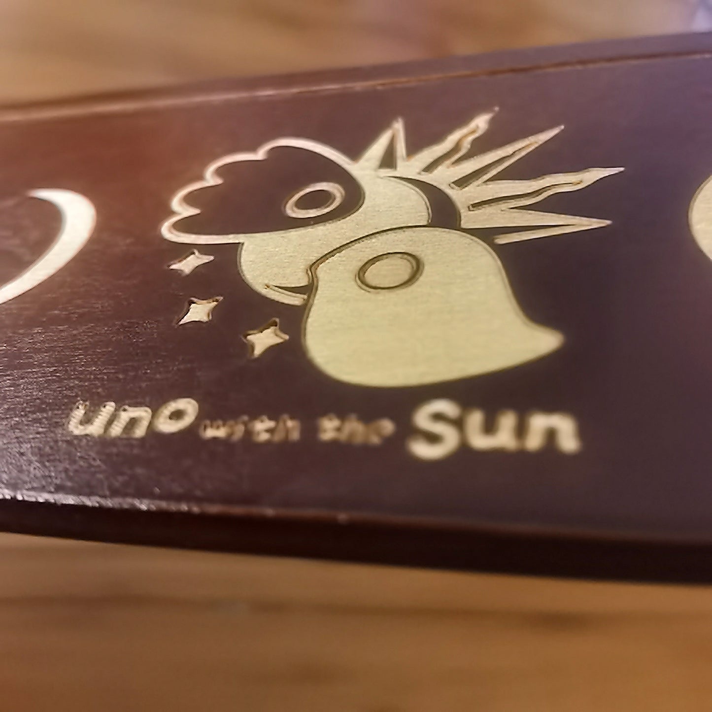 Uno with the Sun Wooden Tarot Card Holder