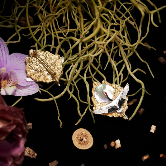 daparo Creature Jewelry Sets "Red-Crowned Crane"