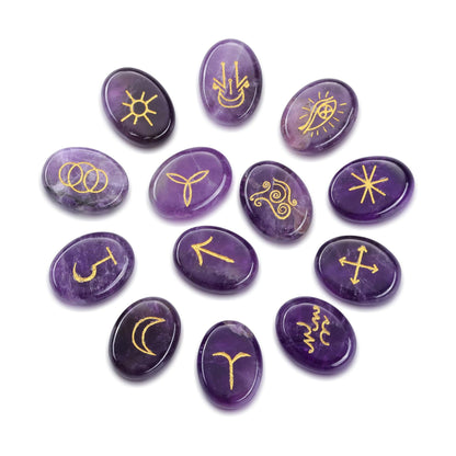 Witch's Cast Hybrid Crystal Rune Stones (13-Piece, Oval)