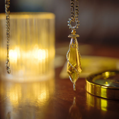 Lord of the Mysteries Klein Series Yellow Crystal Pendulum Necklace