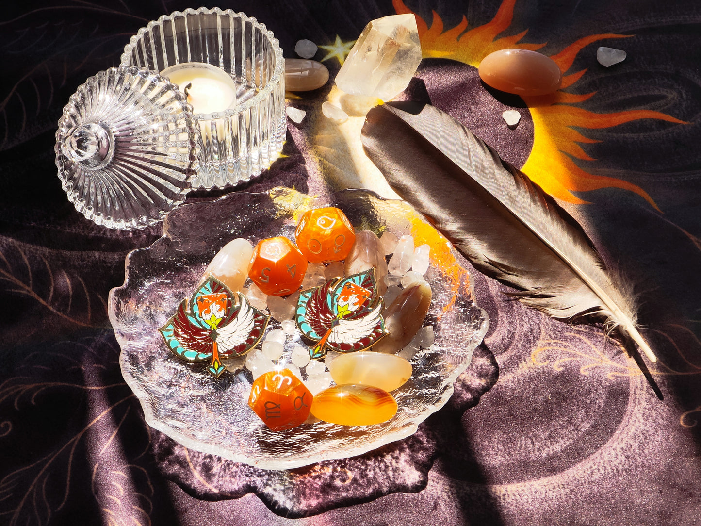 Uno with the Sun Tarot Cloth "Midnight Glow"