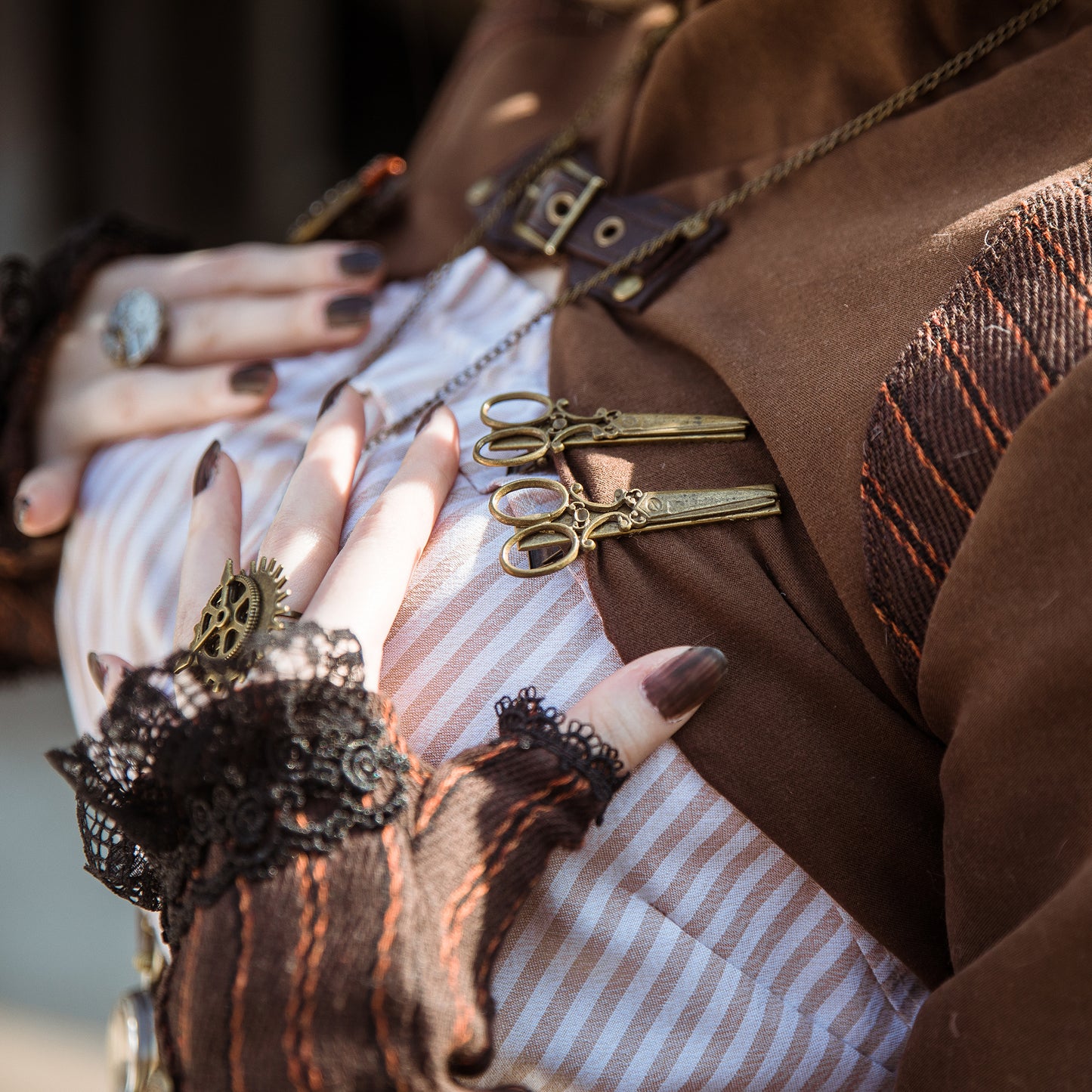 Metal Scissors Handcrafted Steampunk Hair Clips