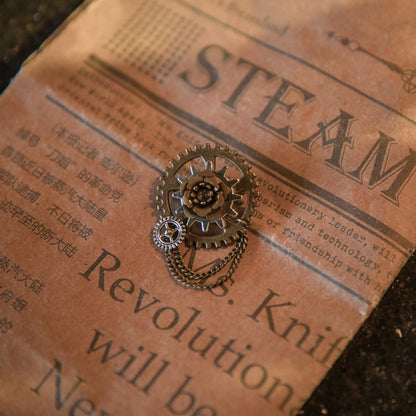 Date with a Mechanic Handcrafted Steampunk Metal Pin