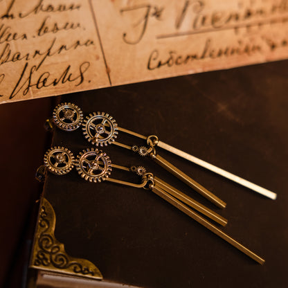 The Timekeeper Handcrafted Steampunk Dangle Earrings