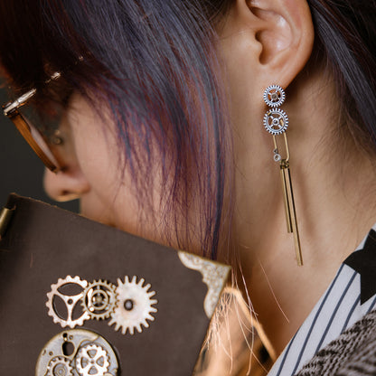 The Timekeeper Handcrafted Steampunk Dangle Earrings