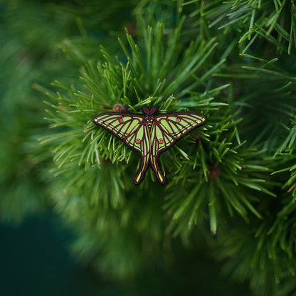 daparo Glow-in-the-Dark Enamel Pins "Spanish Moon Moth"