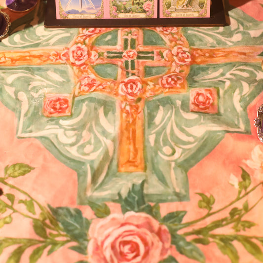 Renaissance Fantasy Tarot Cloth "Rose Cross"