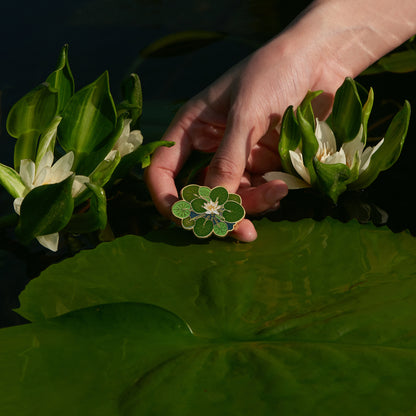 daparo Glow-in-the-Dark Enamel Pins "Pygmy Rwandan Water Lily"