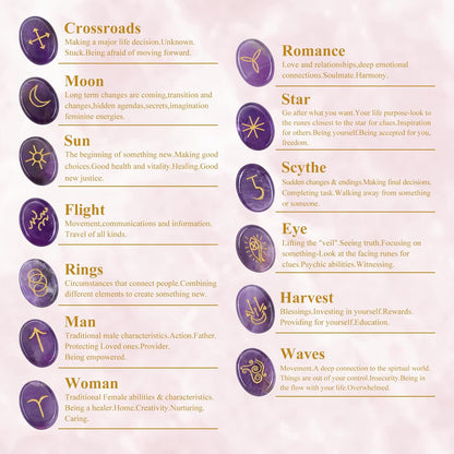 Witch's Cast Hybrid Crystal Rune Stones (13-Piece, Oval)