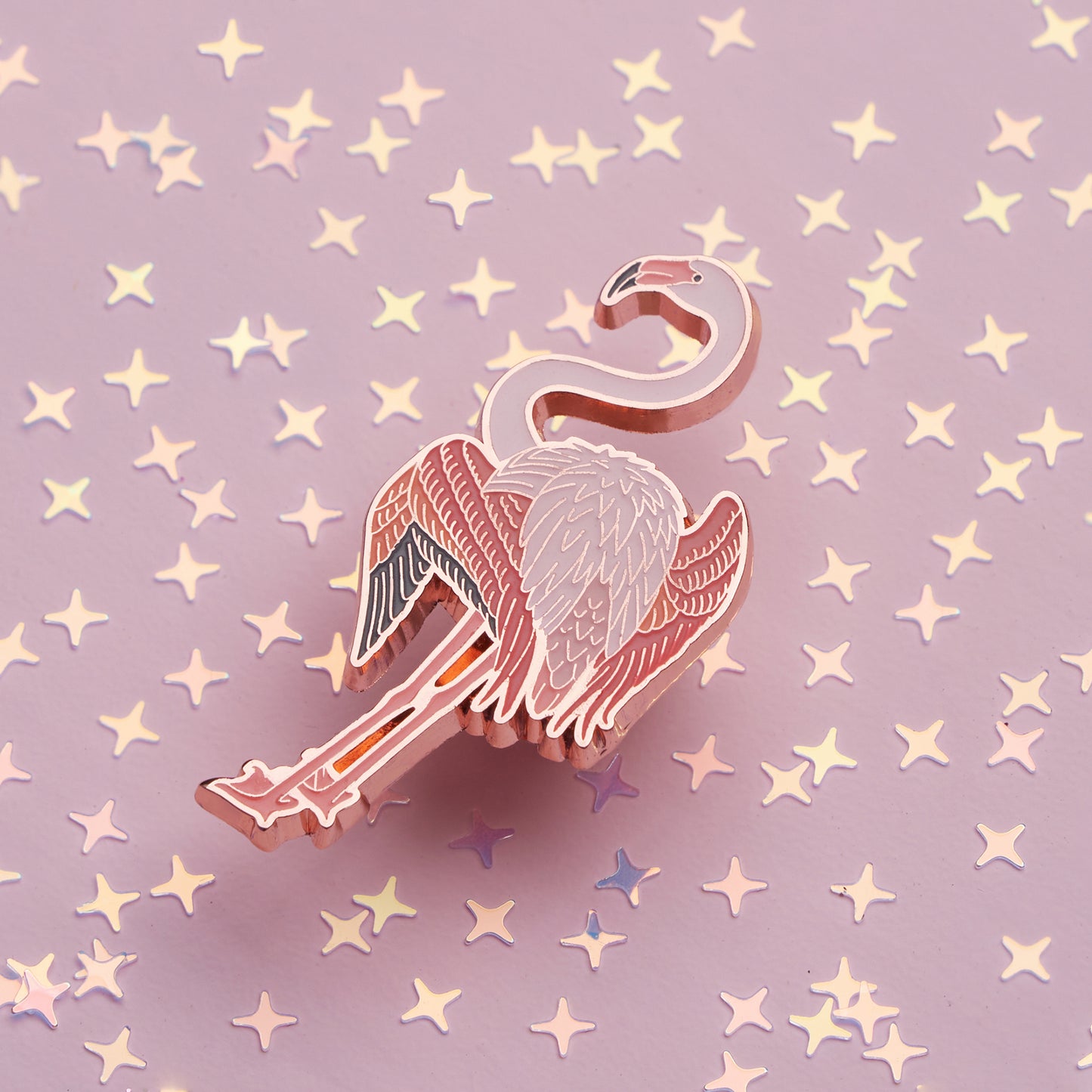 daparo Glow-in-the-Dark Enamel Pins "Greater Flamingo"