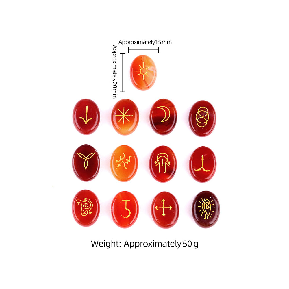 Witch's Cast Hybrid Crystal Rune Stones (13-Piece, Oval)