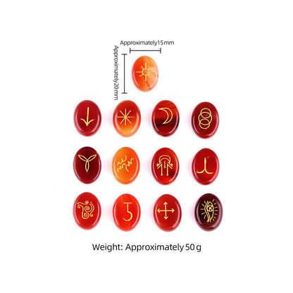 Witch's Cast Hybrid Crystal Rune Stones (13-Piece, Oval)