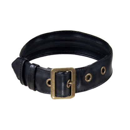 Steampunk Faux Leather Adjustable Choker (Black)