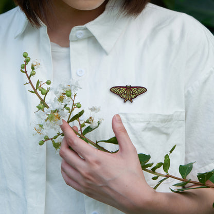 daparo Glow-in-the-Dark Enamel Pins "Spanish Moon Moth"