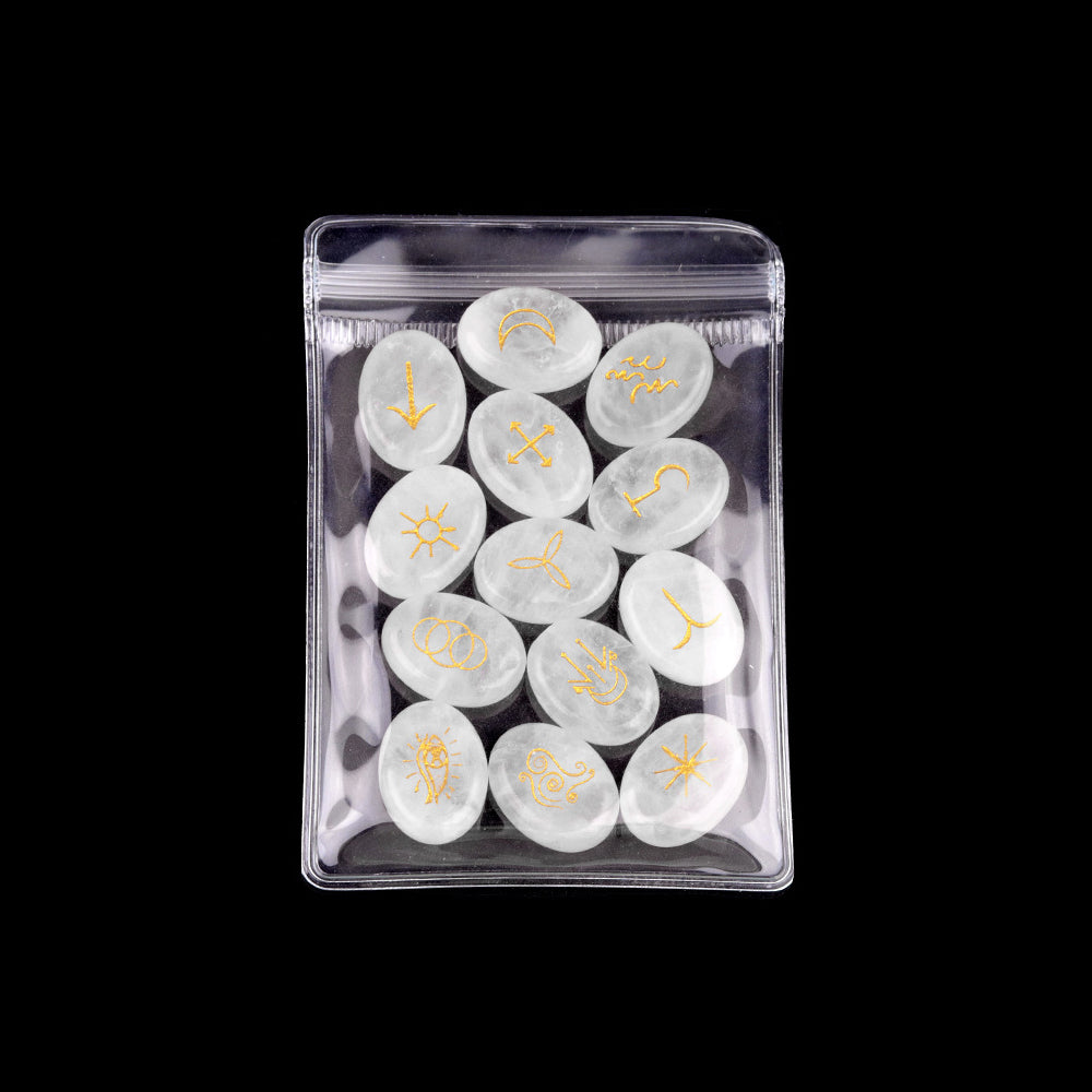 Witch's Cast Hybrid Crystal Rune Stones (13-Piece, Oval)