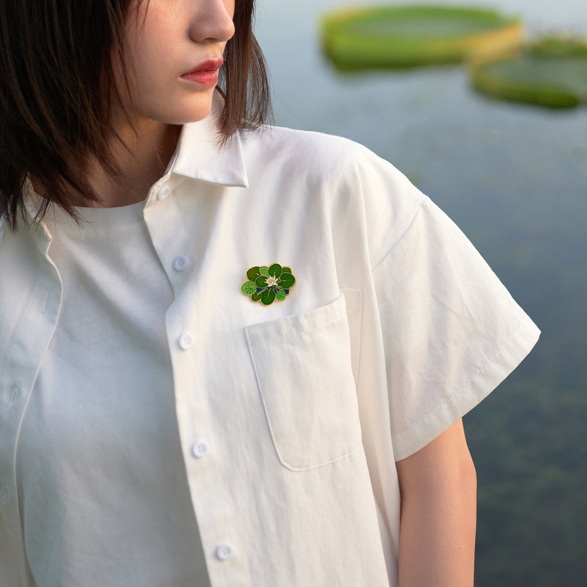 daparo Glow-in-the-Dark Enamel Pins "Pygmy Rwandan Water Lily"