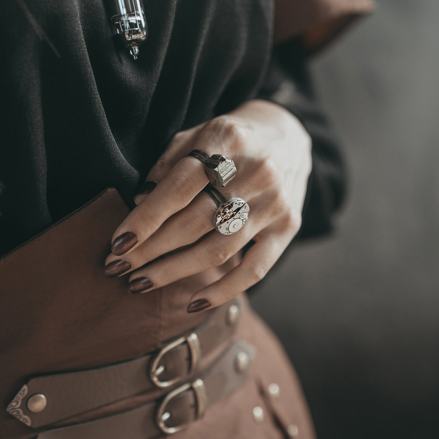 Sylanna's Ore Handcrafted Steampunk Pyrite Ring