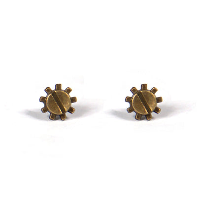 Gears & Screws Handcrafted Steampunk Stud Earrings