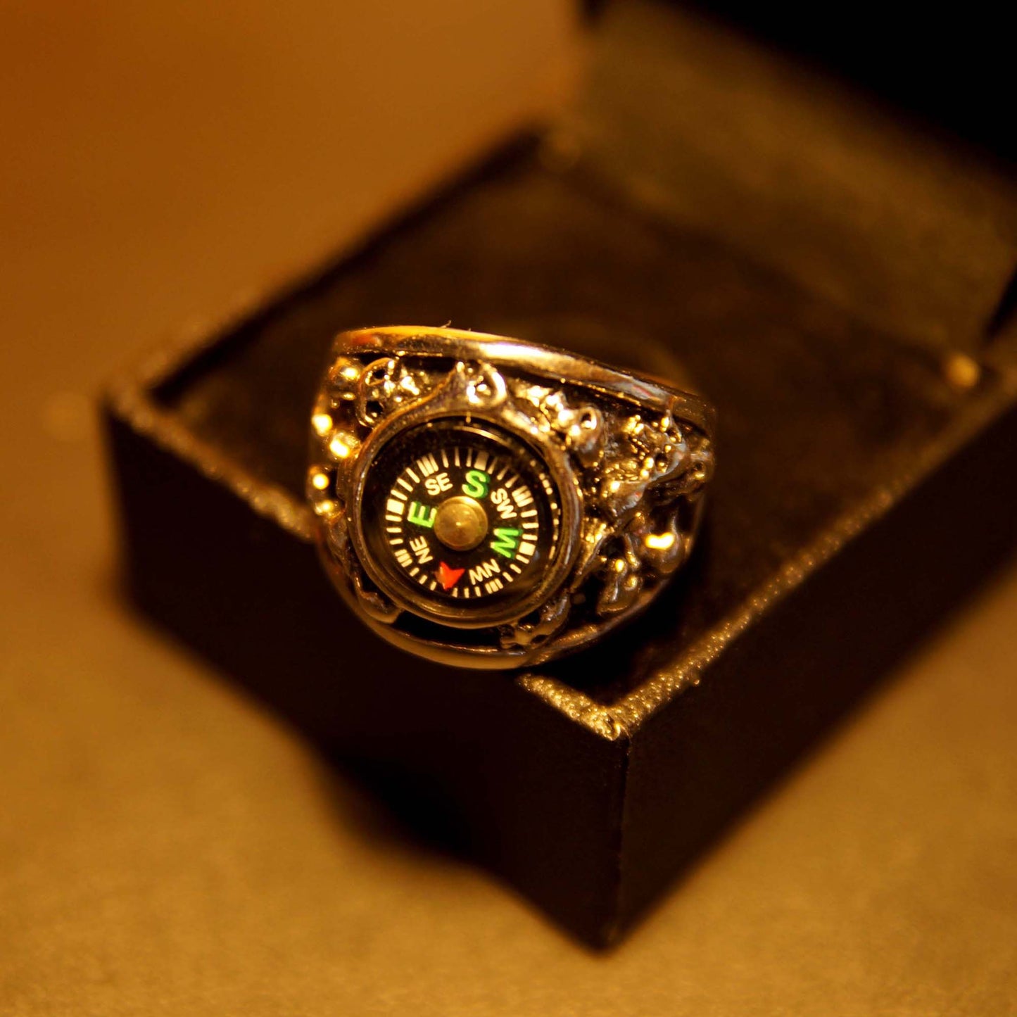 Miss Guidance Handcrafted Steampunk Compass Ring