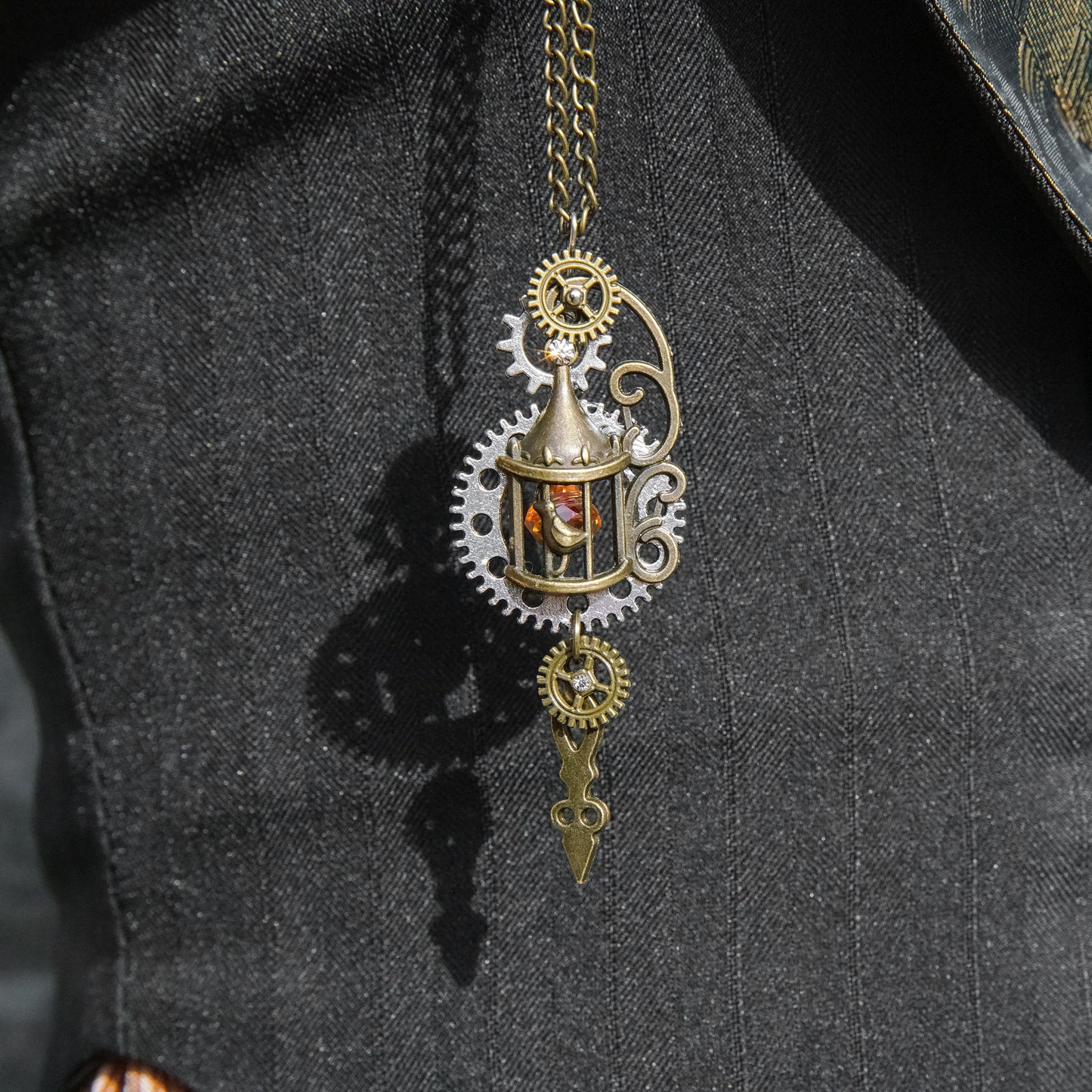 Light Cage Handcrafted Steampunk Pendant Necklace