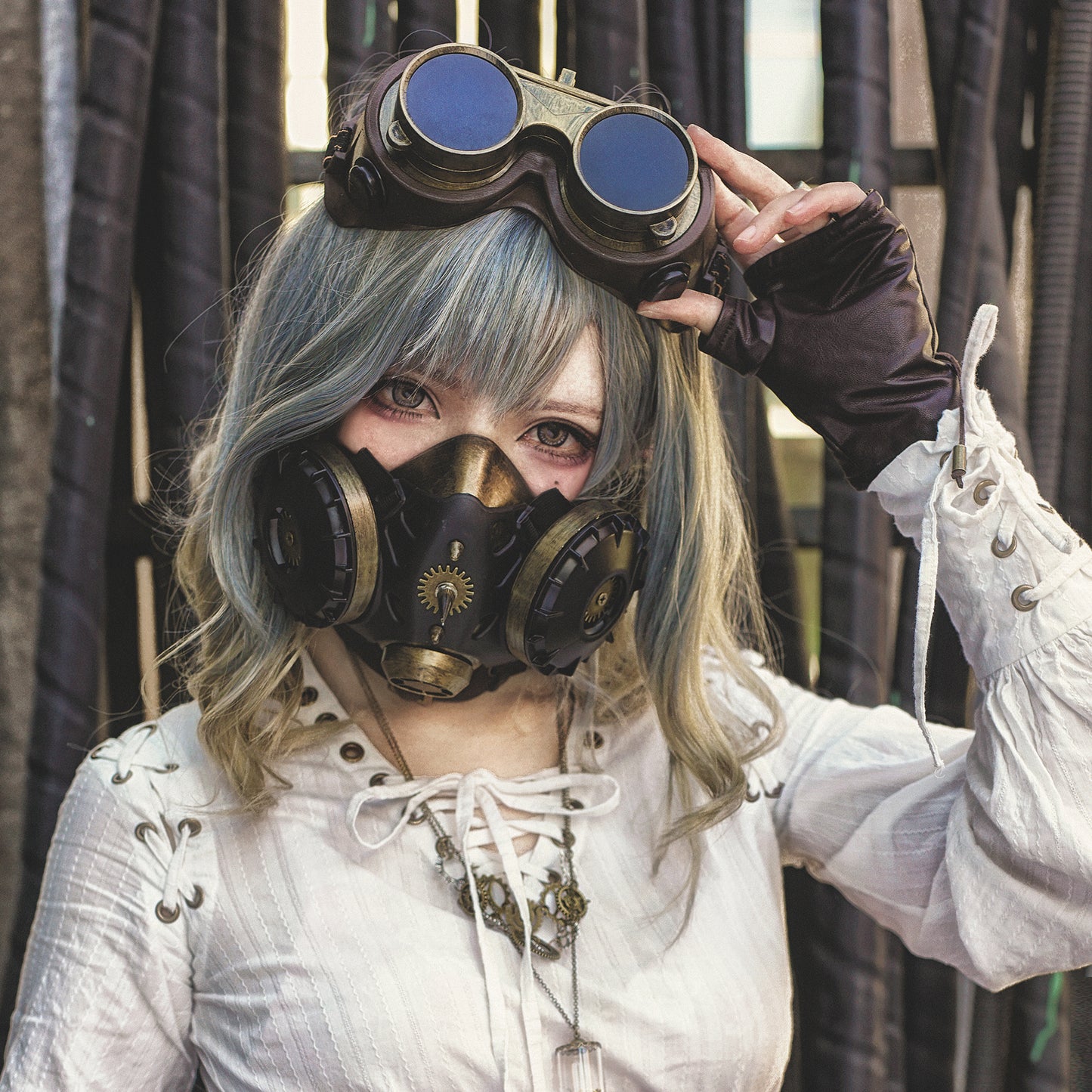 Handcrafted Steampunk Mask & Goggles "Good Neighbor"